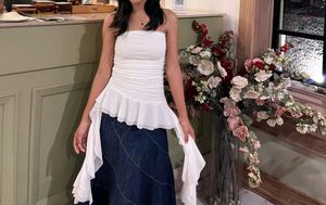 Elegant White Ruffle Top