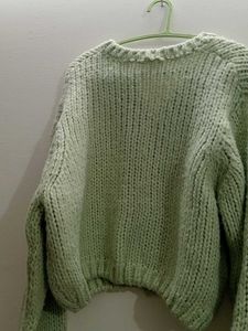 Women Fluorescent Green Knitted Sweater