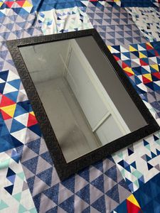 mounting mirror with wooden frame