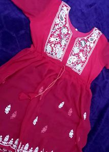 Pink Embroidered Top