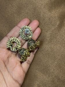 Peacock Jhumka Earrings