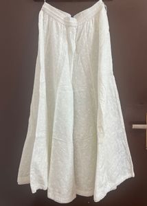 White Embroidered Palazzo Pants
