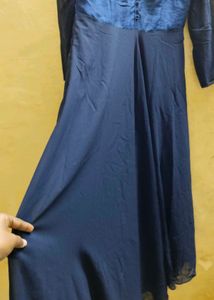 Stunning Navy Blue Embroidered Maxi Dress
