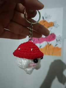 Cute Crochet Mushroom Keychain