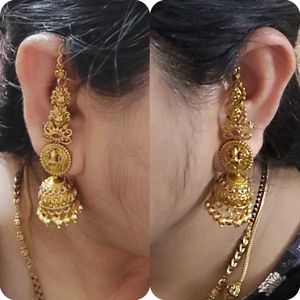 Golden Jhumka Matt Finish Earrings