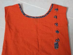 Combo Set of 2 Short Kurtis (Pink + Orange)