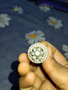 Gold Hoop Earrings &amp; Flower Ring Set