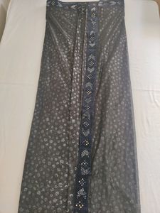 Elegant Dot Print Sari with Embellished Border