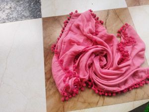 Pink Pom-Pom Scarf