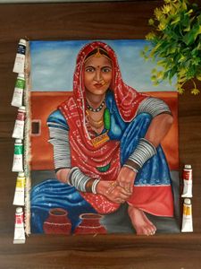 Rajasthani Woman Oil Painting 🎨