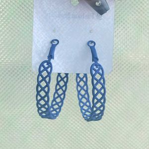y2k retro blue hoop earrings ✧