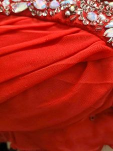 Red Embellished Party Dress