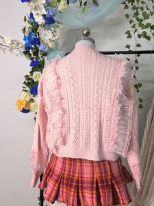 Pink Knit lace Cardigan (coquet)