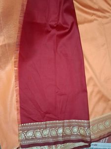 Butter Silk Saree(peach Color)