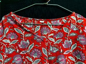 Red Floral Print Top