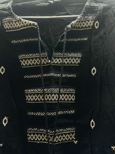 Vero Moda Embroidered Black Top