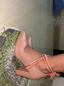 Nude Pink Block Heels
