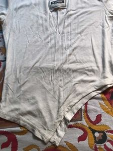 White Fitted Asymmetrical Top