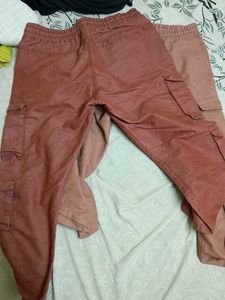 Dark Maroon And Light Maron Cargo Trousers