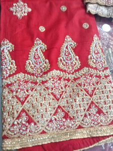 Red Embroidered Salwar Kameez Suit (Minor Issue)