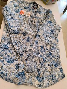 Men’s Premium Floral Printed Kurta Style Shirt