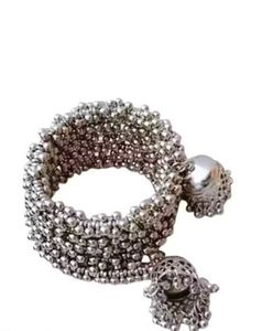 Silver Tone Jhumka Bangles