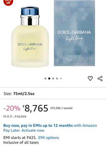 D&amp;G Light Blue Pour Homme