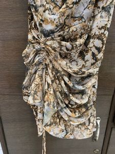 Brown Print Mini Dress