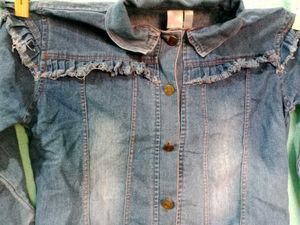 Blue Denim Jeans Jacket For Girls
