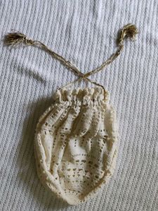 Vintage Crochet Drawstring Pouch