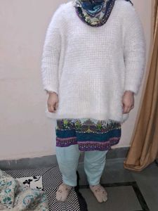 Cozy White Knit Sweater