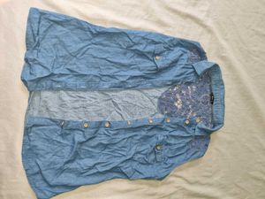 Denim Lace Top