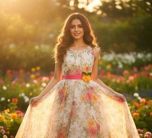 Floral Girl&#39;s Party Dress