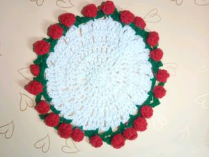 Crochet Rose Coaster