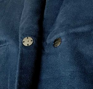 Women Elegant Navy Blue Overcoat