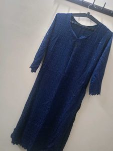 Navy Blue Embroidered Kurti
