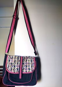 Pink And Blue Sling Bag