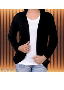 Black Open Front Cardigan
