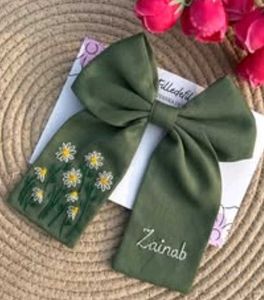 Personalized Floral Hair Bow