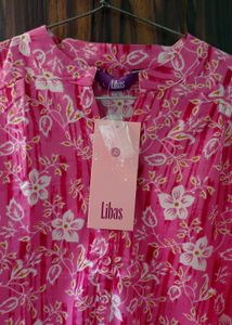 Libas Pink Floral Kurti – Breezy &amp; Beautiful