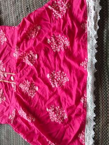 Pink Floral Print Peplum Top