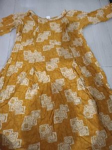 Vintage Mustard Print Dress