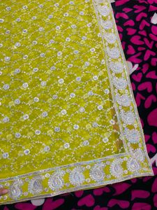 Y2k bollywood style premium lime green saree