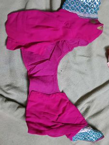 Pink Polka Dot saree