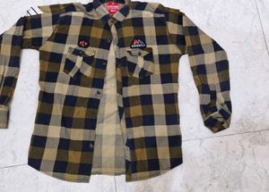 Boys Mustard Colour Check Shirt .
