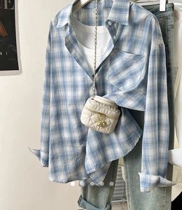 Blue Plaid Oversized Shirt
