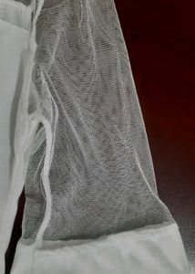 Cute white cotton &amp; netted CROP-TOP