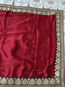 Pure silk Vintage Deep red Banarasi saree