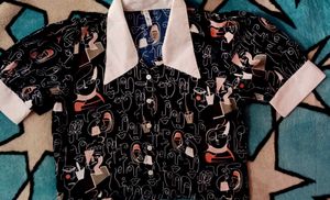 Abstract Print Crop Top