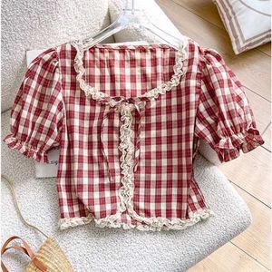 French women bubble sleeve top